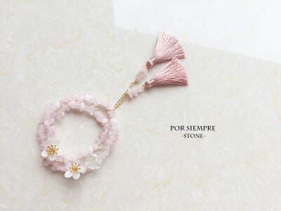 【POR SIEMPRE】[-STONE-] sold-50－粉晶碎石、白水晶手链