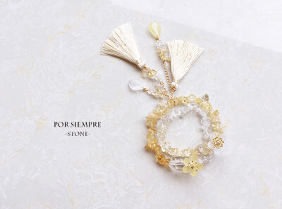 【POR SIEMPRE】[-STONE-]sold-56－天然黄、白水晶手链