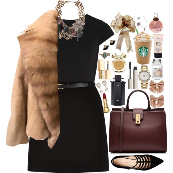 A fashion look from December 2016 featuring cut-out crop tops, mink coat and mini skirt. Browse and shop related looks.
