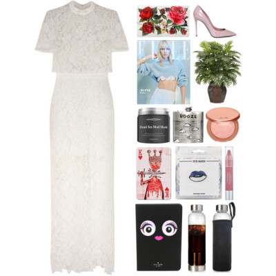 A fashion look from January 2017 featuring lace overlay dress, patent shoes and kiss-lock handbags. Browse and shop related looks.