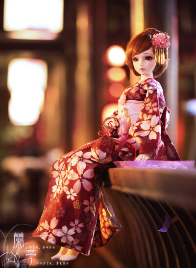 |→兰亭←|BJD/SD娃衣 BJD和服 和风红色樱花振袖和服 洛芫