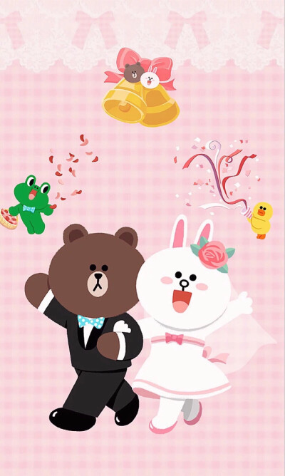 line friends 壁纸 iPhone 可妮兔布朗熊