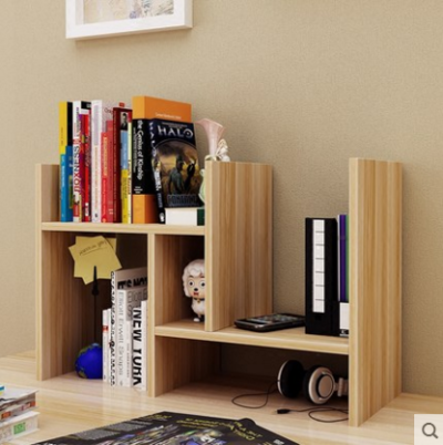 现代简约小书架创意伸缩置物架简易小型学生储物桌儿童收纳格子柜