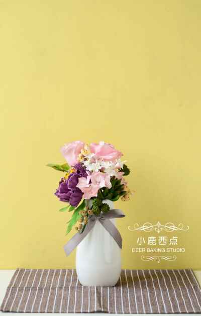 小鹿西点翻糖糖花作品