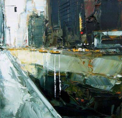 城市风光/来自法国刮刀画家 Daniel Castan