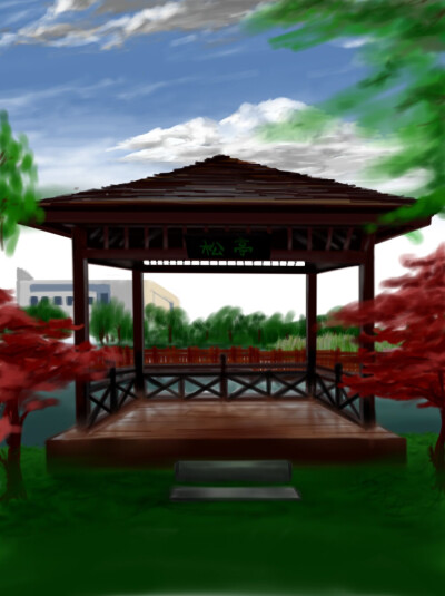 二次元 插画 风景 建筑