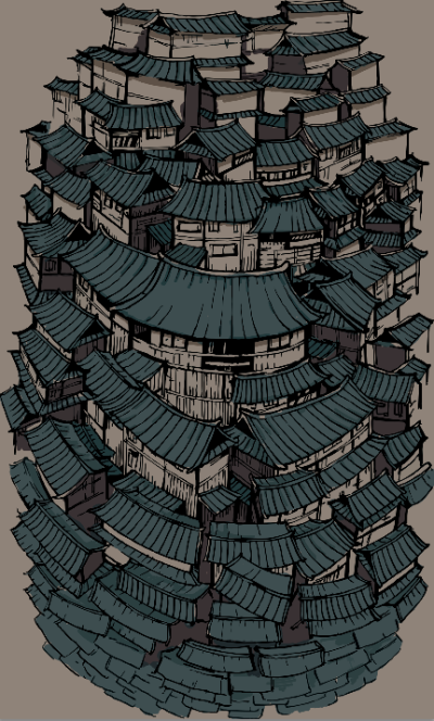 二次元 插画 风景 建筑