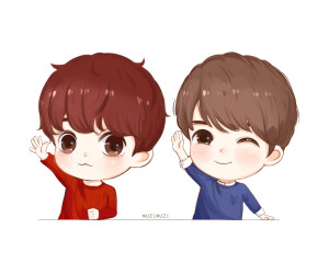 蔡徐坤手绘动漫Q版头像