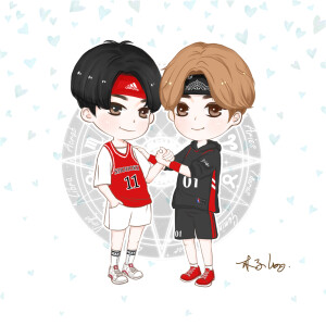 蔡徐坤手绘动漫Q版头像