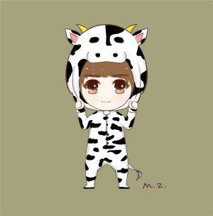 蔡徐坤手绘动漫Q版头像