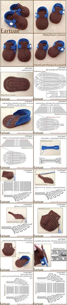 tutorial croche botinhas