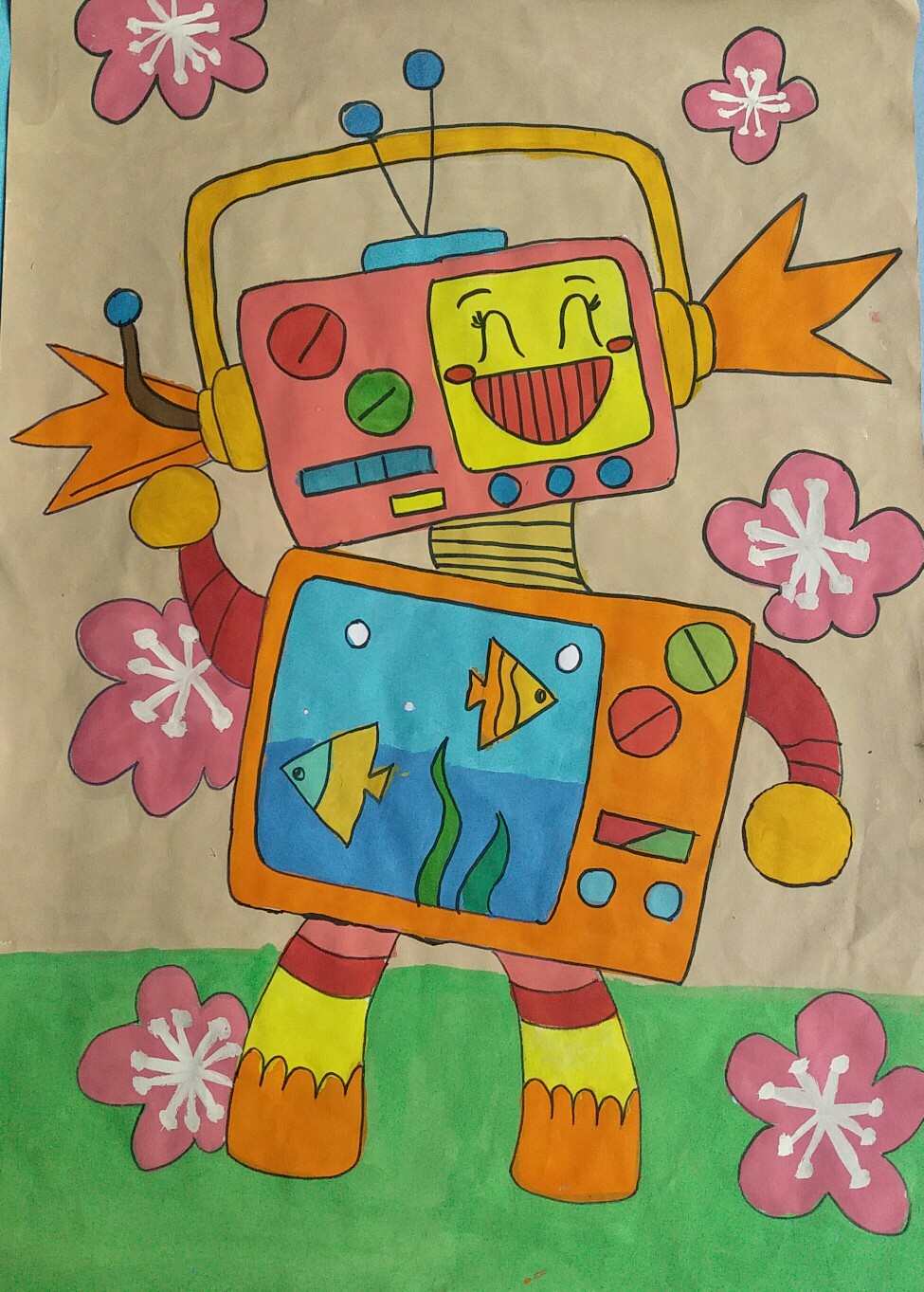 儿童画素材74机器人