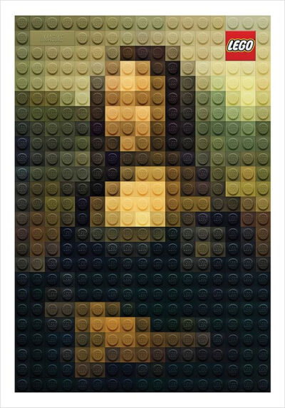 达芬奇的《蒙娜丽莎》vs乐高（LEGO），这是一种不可名状的美。图片来源：Pinterest