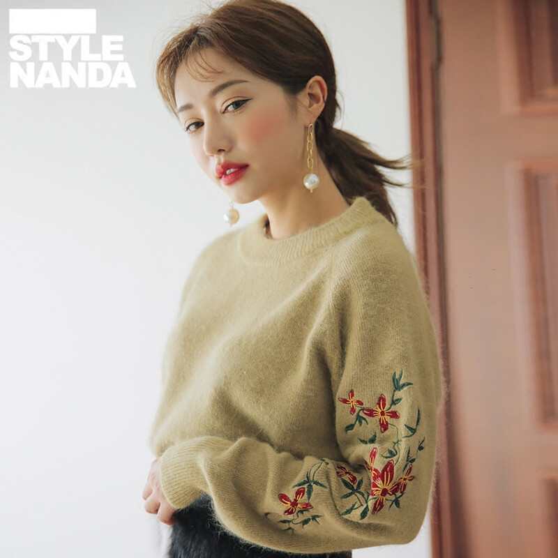 韩国stylenanda 刺绣点缀针织衫