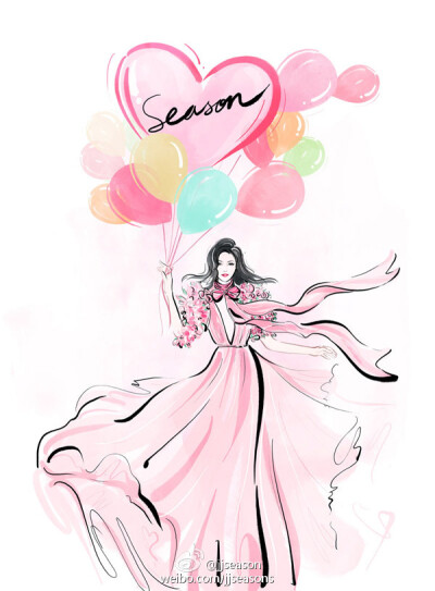 #jjseason插画# #jjseason原创设计# ----- 新年快乐~~ 期待一个美美哒2017~~~~ 