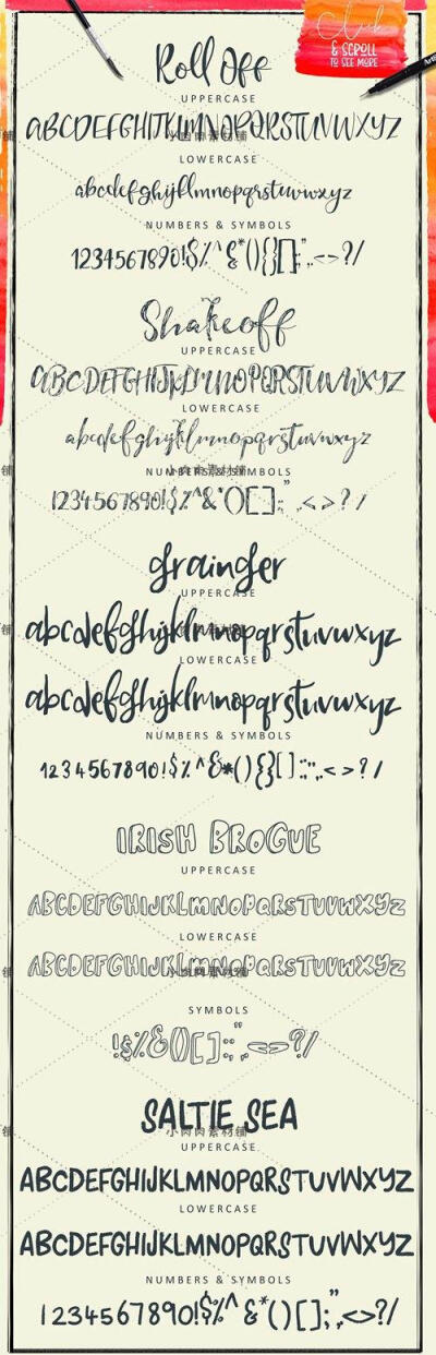 30个水彩手写签名花式连笔字体设计素材LOGO英文字体字体4