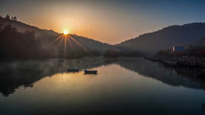 湖州狮子山庄 | 河畔夕阳下