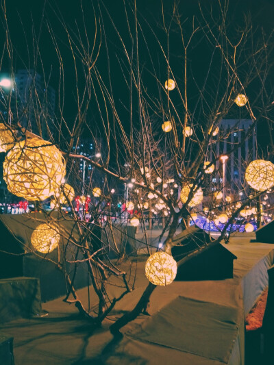 北京的夜景 通州万达广场