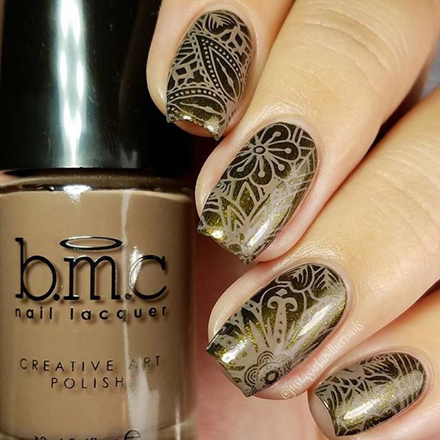 #GPRepost,#reposter,#notetag @justagirlandhernails via @GPRepostApp ======> @justagirlandhernails:First up is @bundlemonster 'Arabica' - a light toned brown stamping creme ☕ I also used @bundlemonster 'Floral Bomb' Plate BM-S172 Base is Wet N Wild 'I Moss Have It' Shop the Mystic Woods S…