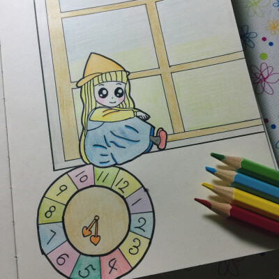 手帐素材 简笔画 彩铅