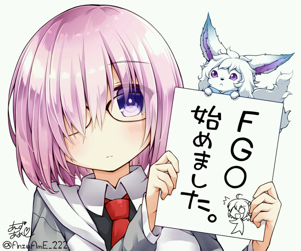 【来源P站，侵删】FGO始めました。
画师：杏飴
玛修·基列莱特，《Fate/Grand Order》（简称：FGO，命运—冠位指定）中作为初始Servant而初次登场。 在人理延续保障机构（迦勒底）与主人公邂逅的拥有不可思议氛围的心地善良少女。芙芙。
其他名称：盾娘，玛什·怜悯之光。
动漫二次元原创/同人画/插画/手绘/头像/壁纸/锁屏/背景/美少女/银短发/紫瞳/黑丝/小清新/天然呆