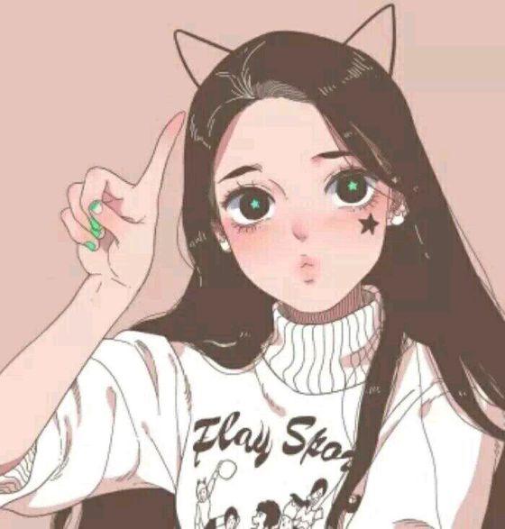 动漫 手绘 自拍 女头 粉色系 