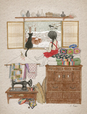 奶奶的房间 ~ 插画师초록담쟁이作品
