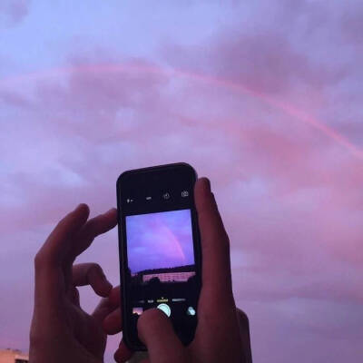 彩虹粉色 天空