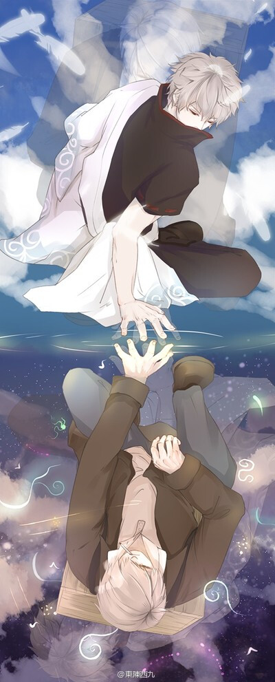 插画 腐 日常 生活 手绘 二次元 温馨 水 镜面