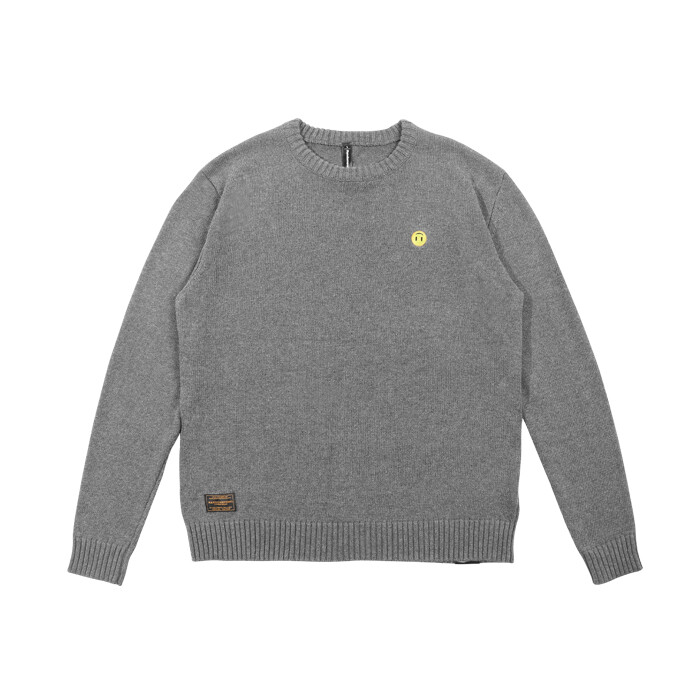 RandomeventRDET16AW CREW KNIT SWEATER 笑脸刺绣针织毛衣