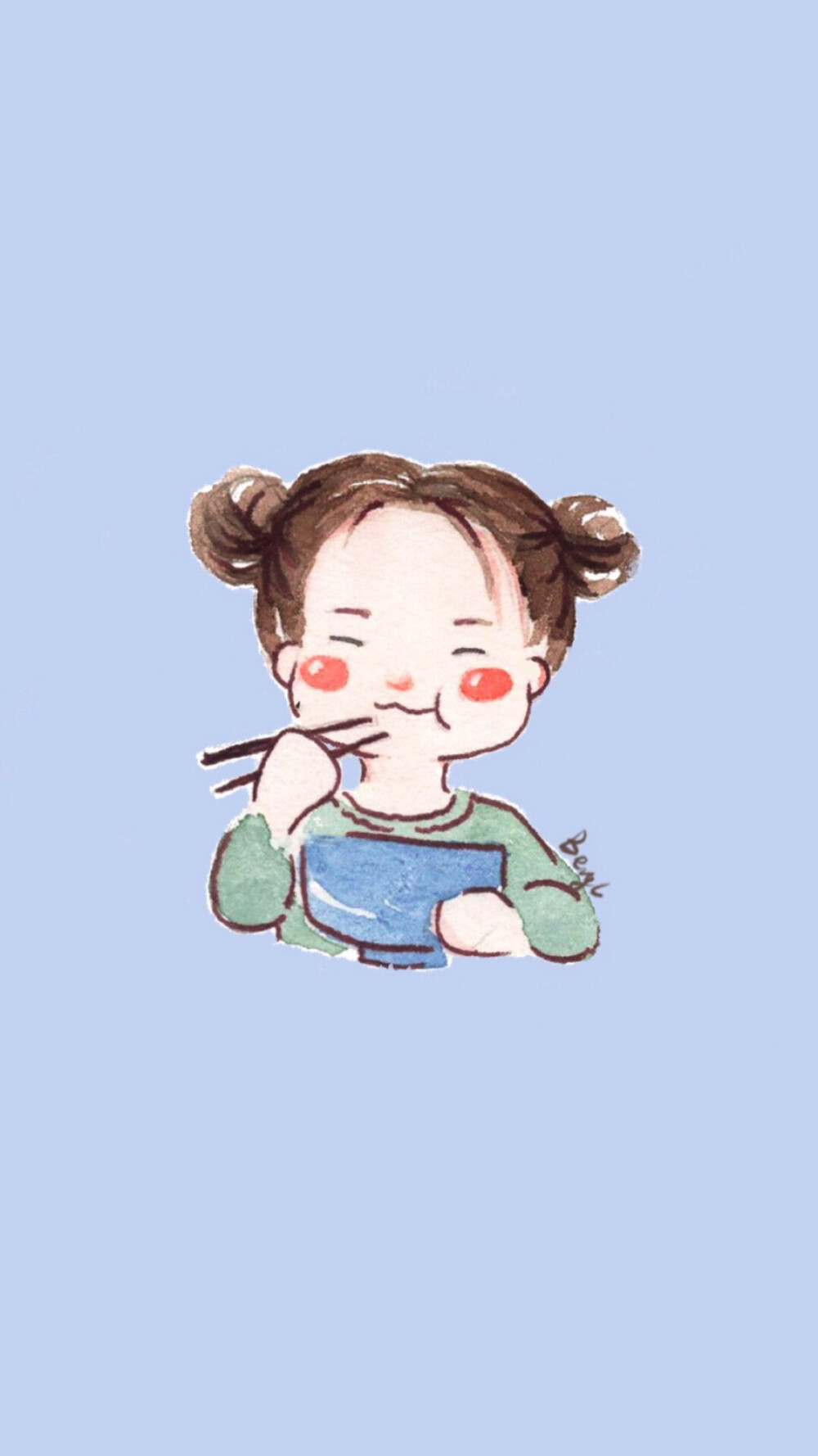 Hi 壁纸✨ 可爱女孩.纯色系.手绘.锁屏.小清新