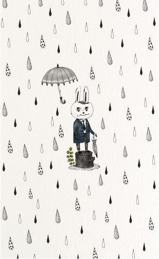 갖가지 모양의 빗방울이 내리는 날.간만의 비가 반갑기도 해서 우산을 펴지 않은 채 그대로 맞아봅니다.
各种形状的雨点的日子。真的很高兴，雨伞也不看就对了
#Pattern illustration#