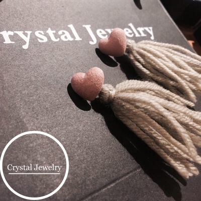 Crystal Jewelry 爱心流苏耳钉 两种戴法