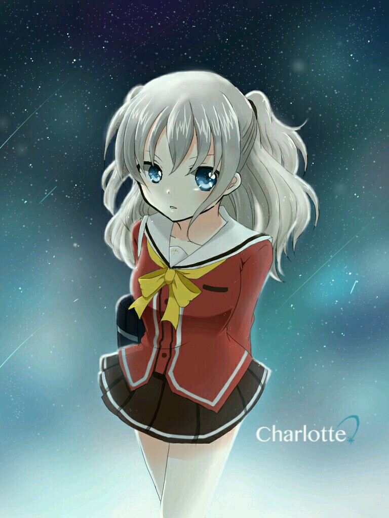 【来源P站，侵删】Charlotte
友利かわいい！アニメの続き気になります！
友利奈绪，P.A.WORKS制作的动画《Charlotte（夏洛特）》及其衍生作品女主角之一。以一年级新生的身份担任着星之海学园的学生会会长。特殊能力为在一个人面前消失，我行我素，性格古怪。
动漫二次元原创/同人画/插画/手绘/头像/壁纸/锁屏/背景/美少女/银长发/蓝瞳/制服