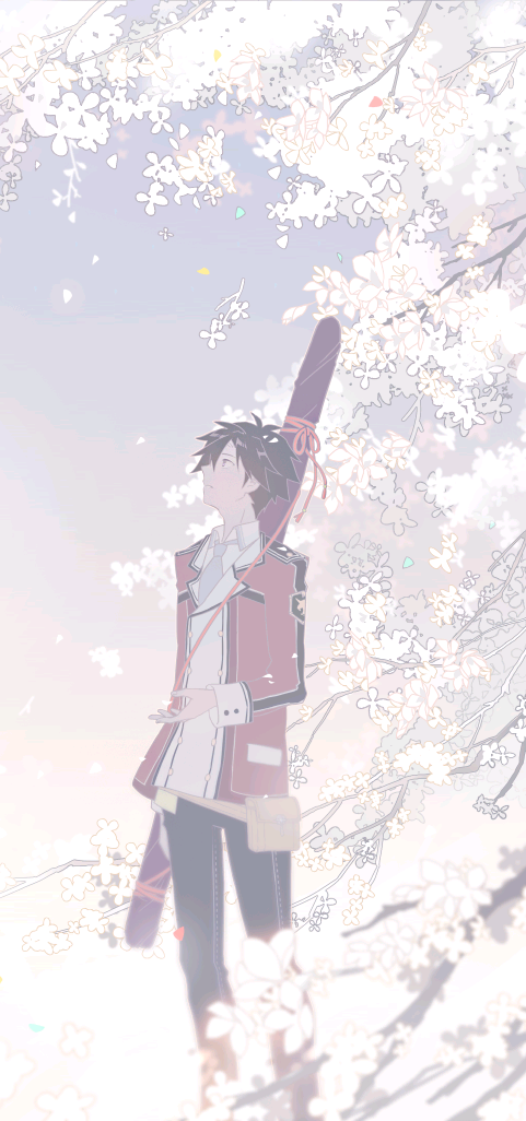 少男二次元插画清新华丽唯美意境樱花p站