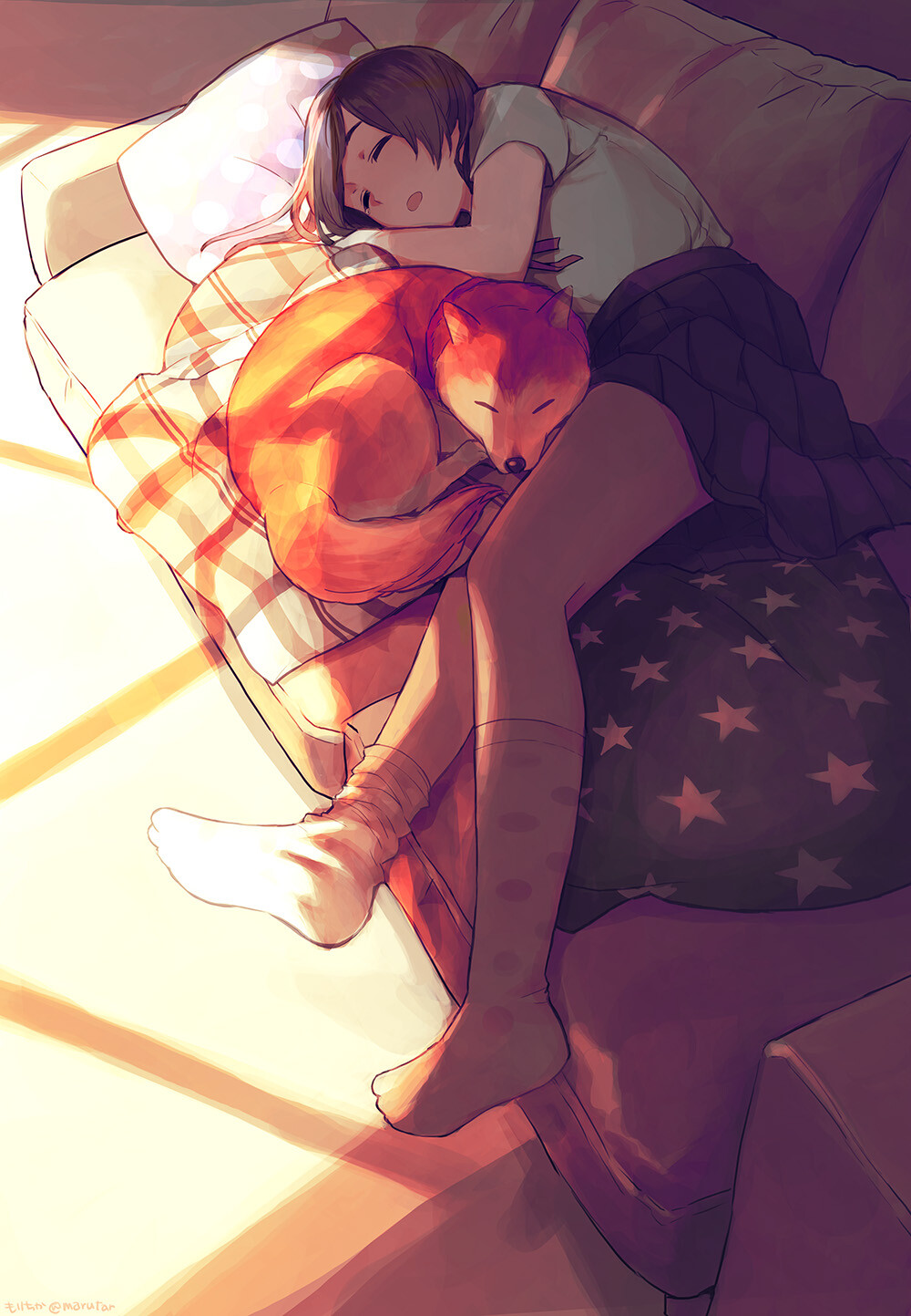 ワンちゃんとうたた寝 画师：もりちか 本作品pixiv id=57186104