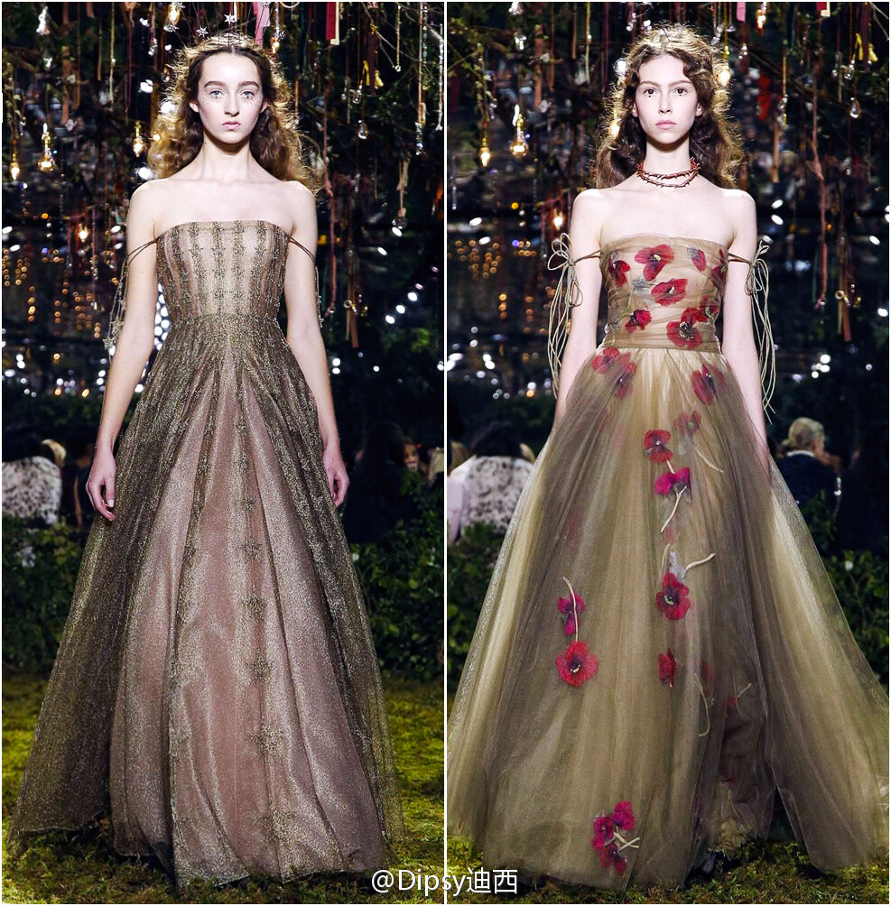 Christian Dior S/S 2017 Haute Couture｜新设计师太懂仙女的小心思，太知道仙女需要些什么～小手随便一挥，随即召唤出一大群林间仙子～