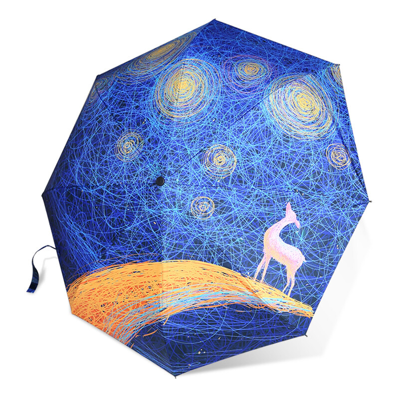 锐乐晴雨伞叠两用创意女太阳伞防晒防紫外线黑胶遮阳伞三鹿寒