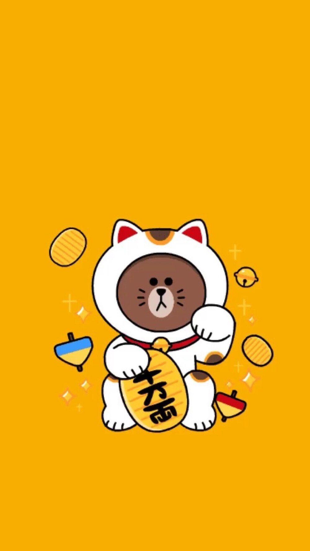 布朗熊 招财猫 linefriend