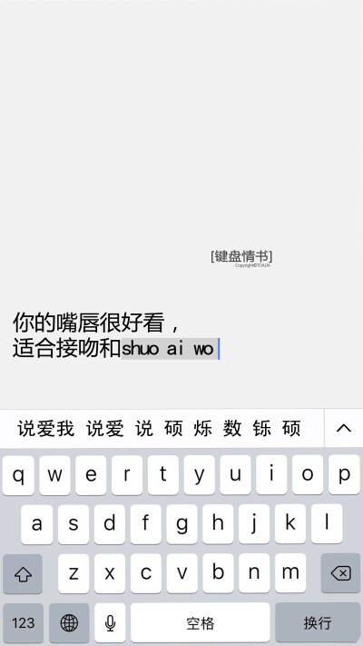 [键盘情书：你的嘴唇很好看，适合接吻和说爱我]情书/文字/句子/小清新/文艺/黑白/备忘录/唯美/语录/告白/爱情/键盘壁纸#文字源自网络#可留言#潼阿凉自制#禁二传二改