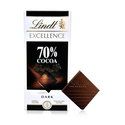 进口巧克力 Lindt瑞士莲特级排装70%可可黑巧克力100g