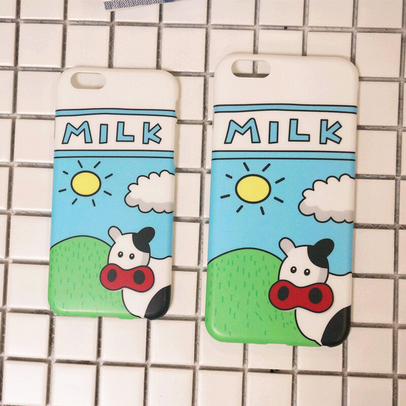 可爱MILK牛奶盒奶牛 iPhone66s plus手机壳 卡通手机保护套硬壳