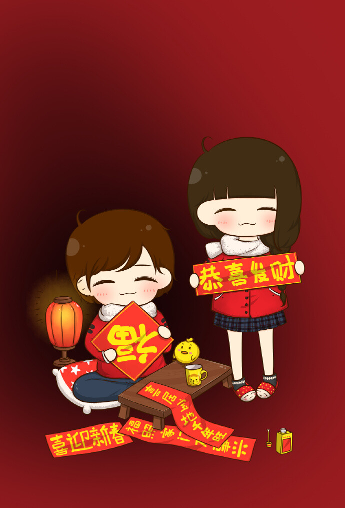 #小希与阿树#大年初二，迎财神喽！ ​​​​