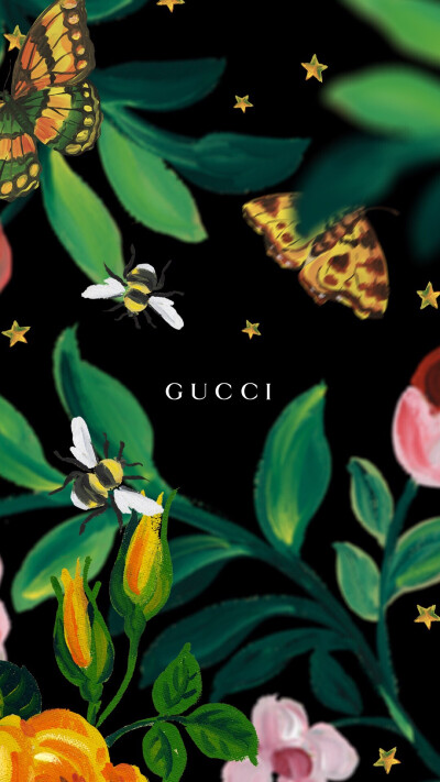 iPhone高清壁纸 花系平铺 gucci系列