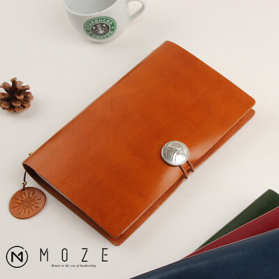 MOZE旅行手账本笔记本文具 活页记事本子 复古日记本植鞣随心