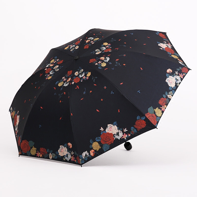 千之秀6色叠三伞晴雨伞黑胶遮阳伞超强防紫外线太阳伞