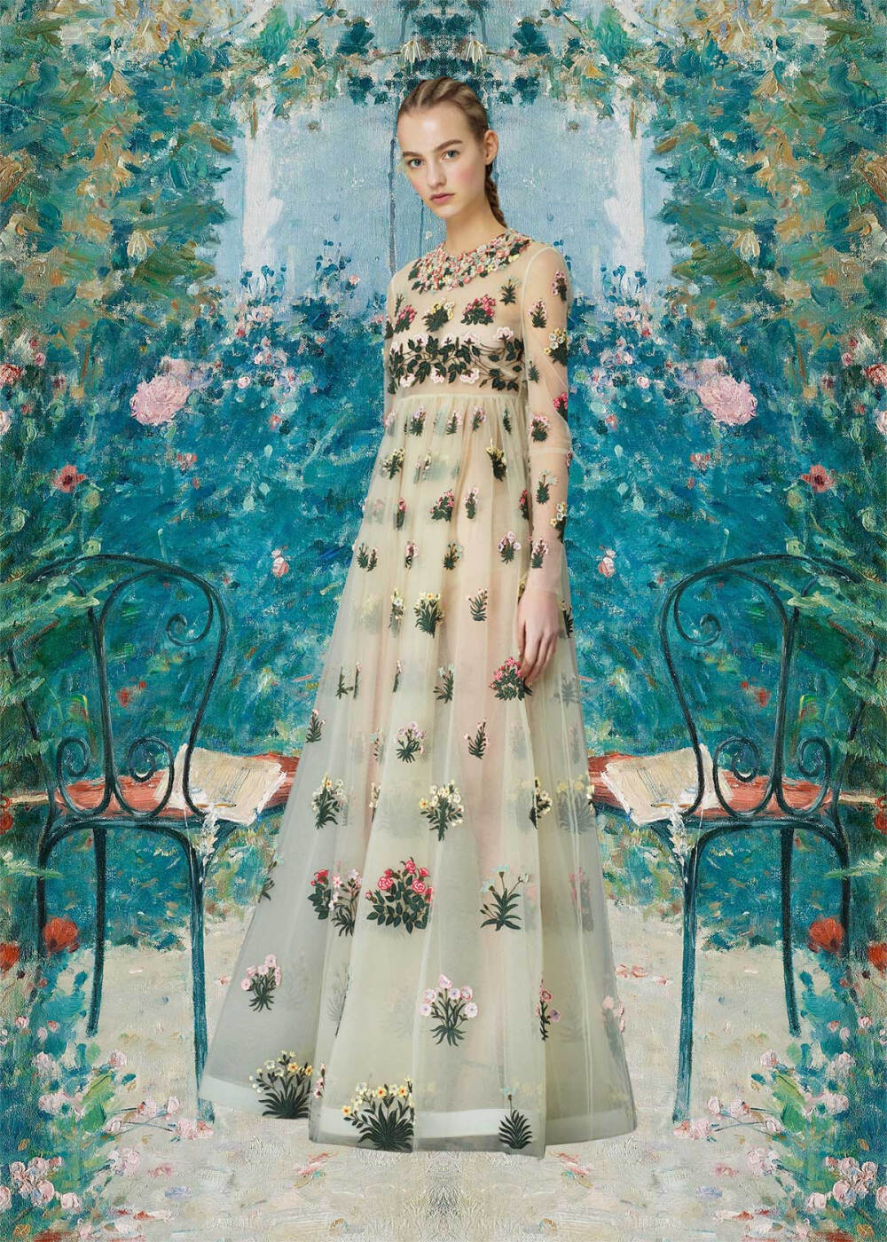 Jan 16th, 2015
Valentino Pre-Fall 2015
by Erica in Collections
Just when you think a collection couldn’t get any better (as is always the case with Valentino), Diana Moss works that magical eye of hers and transforms it into an entirely new and compelling series where fashion so flawlessly collides with art. Maria Grazia Chiuri and Pierpaolo Piccioli’s Botticelli inspired floral prints and embroidery come to life against these century old works of art. And while we’re in the throes of award seas