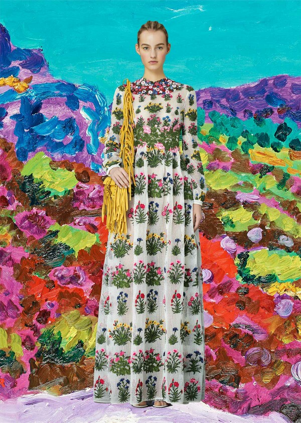 Jan 16th, 2015
Valentino Pre-Fall 2015
by Erica in Collections
Just when you think a collection couldn’t get any better (as is always the case with Valentino), Diana Moss works that magical eye of hers and transforms it into an entirely new and compelling series where fashion so flawlessly collides with art. Maria Grazia Chiuri and Pierpaolo Piccioli’s Botticelli inspired floral prints and embroidery come to life against these century old works of art. And while we’re in the throes of award seas