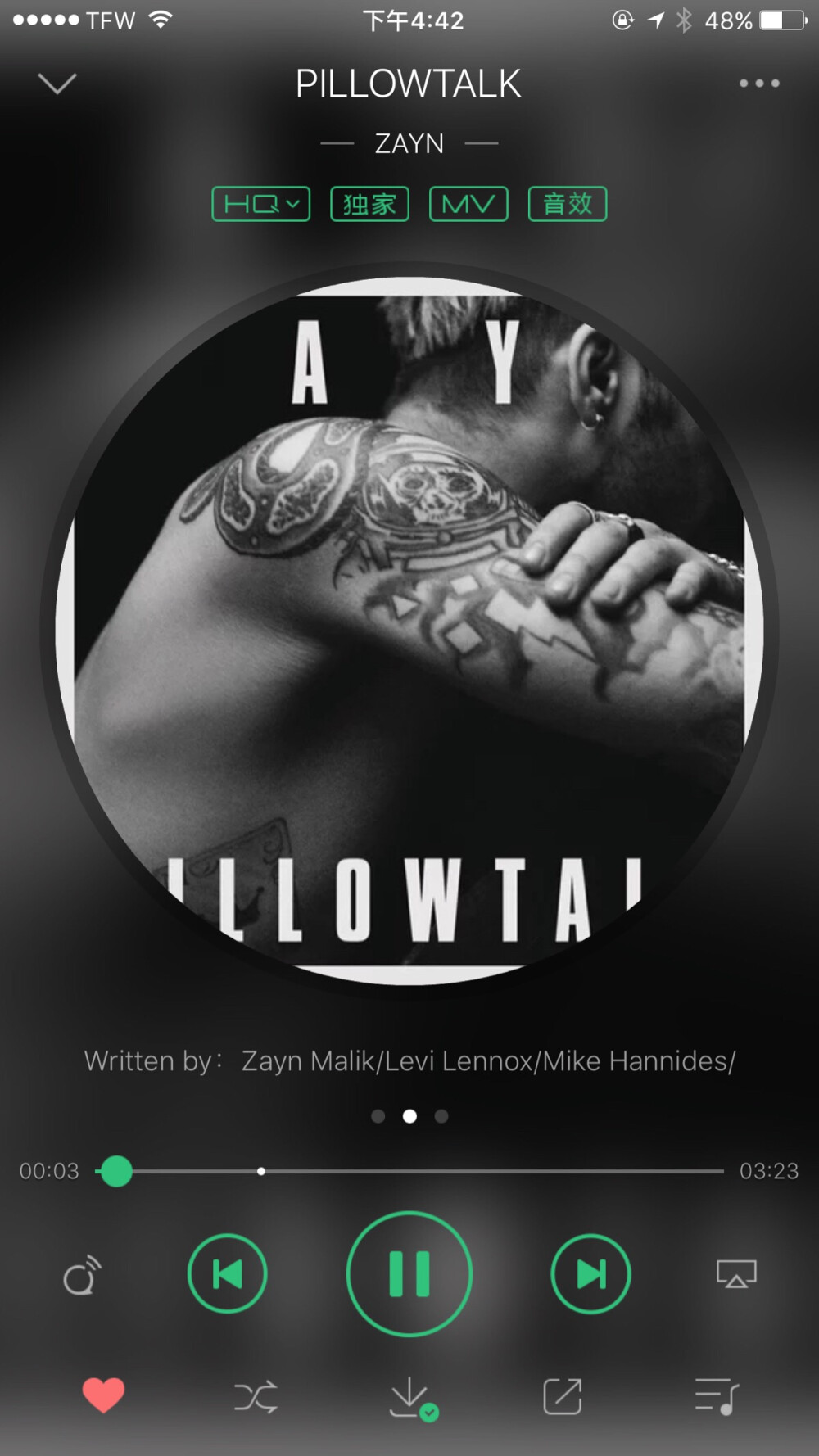 #音乐推荐#
歌名：Pillowtalk
歌手：ZAYN