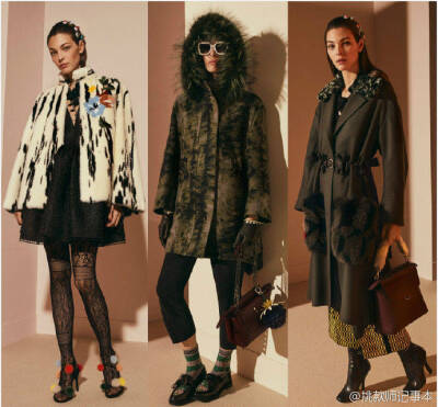 Fendi Pre-Fall 2017 这一季集聚了浪漫元素和现代主义，华丽又复古， 从头到脚都是精致又漂亮